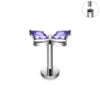 ASTM F136 Titanium 16G Internal Thread Zircon Inlay Labret Flat Back Lobe Helix Tragus Moon Cross Earrings Piercing Jewelry