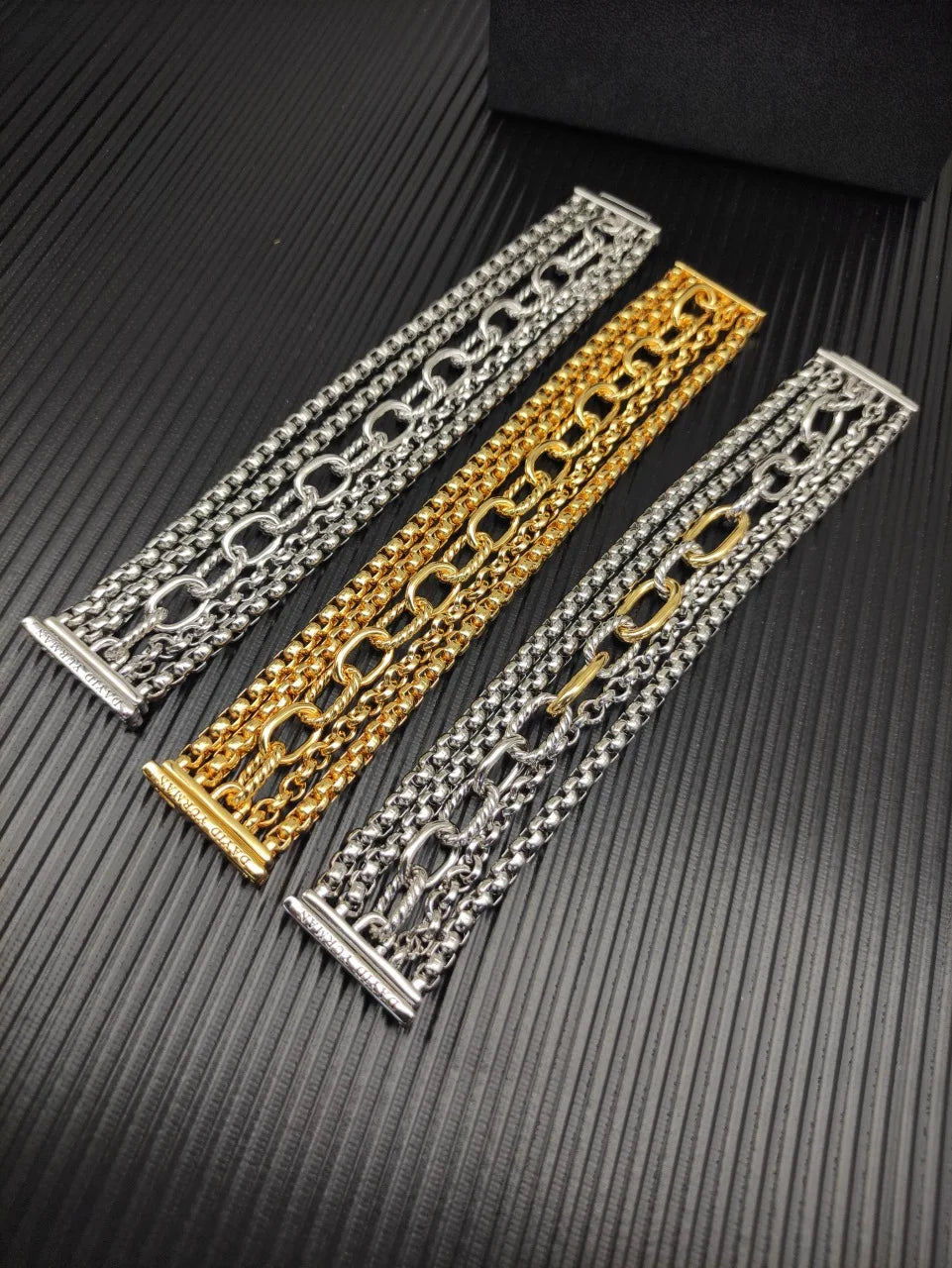 FASHIONISTA DY High-Quality Silver-Plated 29mm Multi-Row Bracelet, Gold-Plated 29mm Bracelet, Jewelry