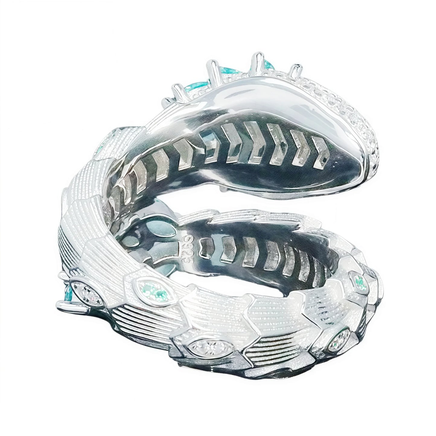 MUSHAN Jewelry Factory Blue Aquamarine Gemstones Snake Rings for Women 925 Sterling Silver Ring S925 Pure Silver Fine Jewelry