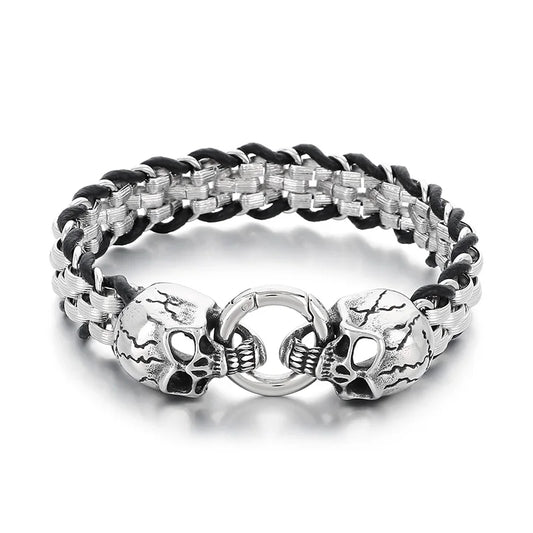 KALEN Punk Fine Jewelry Fashion Bracelets Men Stainless Steel Skull/Snake/Dragon/Lion Charm Links Bracelet Bangle