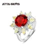 925 Sterling Silver Engagement Round ShapedRed Ruby Gemstones Jewelry Sets Pendant Earring Wedding Two Piece Women Jewelry Sets