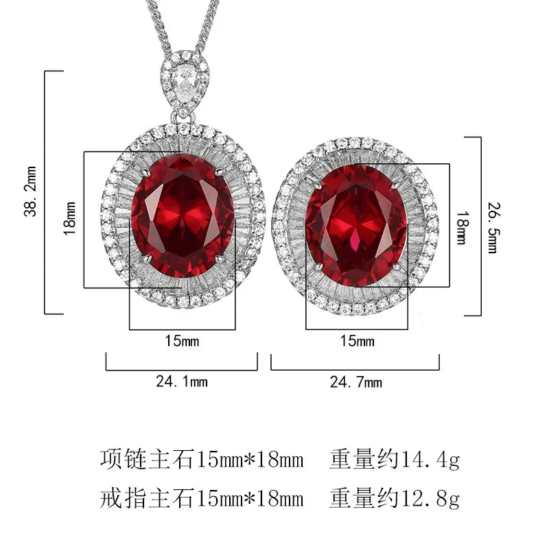 REDheart Copper Inlaid Zircon Plated Gold Open Ring Simulation Flower Shape Women's Trendy Wedding Engagement Fashion Pendant Set