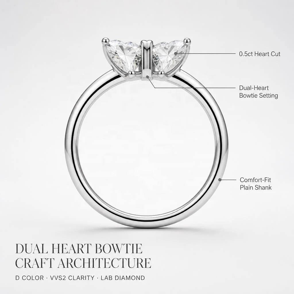 Gioiellieri Sweet Heart Cut 0.5CT D Color VVS2 Lab Grown Diamond Ring 9K 10K 14K 18K Real Gold PT950 Minimalist Band Anniversary Ring