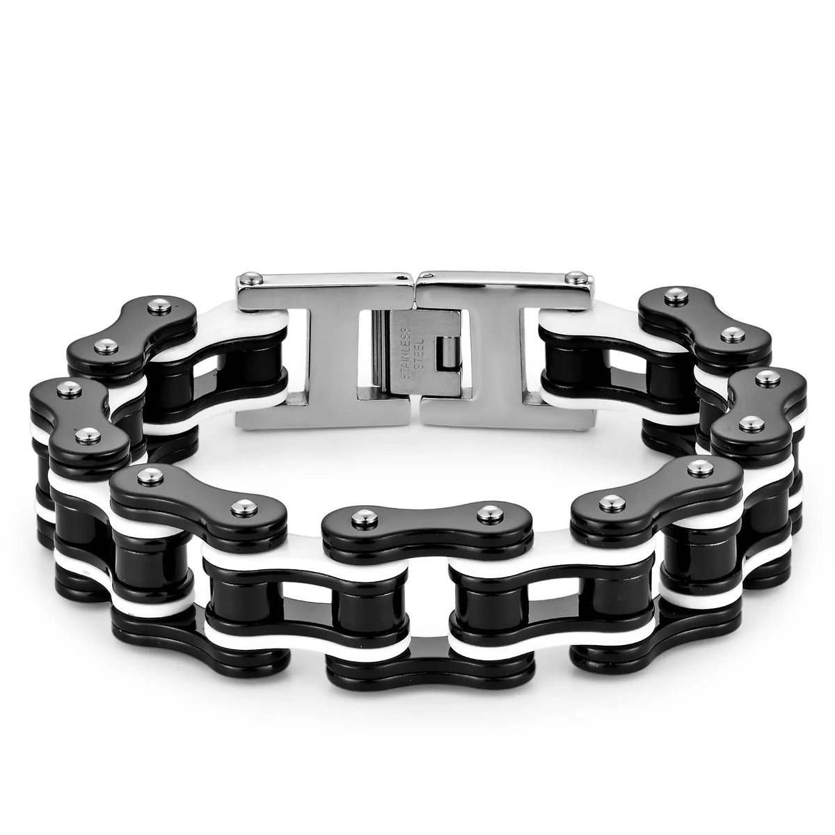 REBEL For High-End Stainless Steel Motorcycle Chain Biker Bracelet Simple Rock Men's Fashion Jewelry