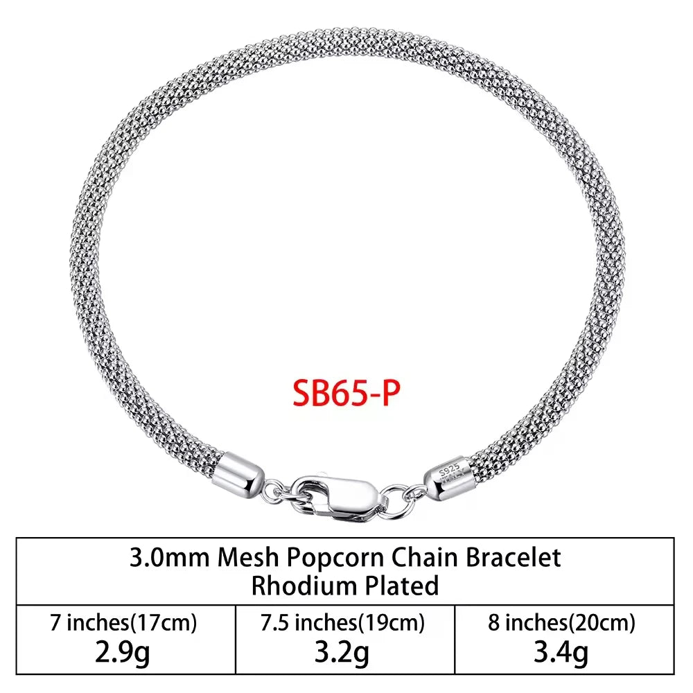 SB RINNTIN Fashion Jewelry Wholesale Men Cuban Link Chain Bracelet Custom Pulsera Hip Hop 925 Sterling Silver Chain Bracelet