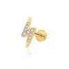 S&S ASTM F136 Titanium 18K Gold Labret Stud | Zircon | 5 Designs