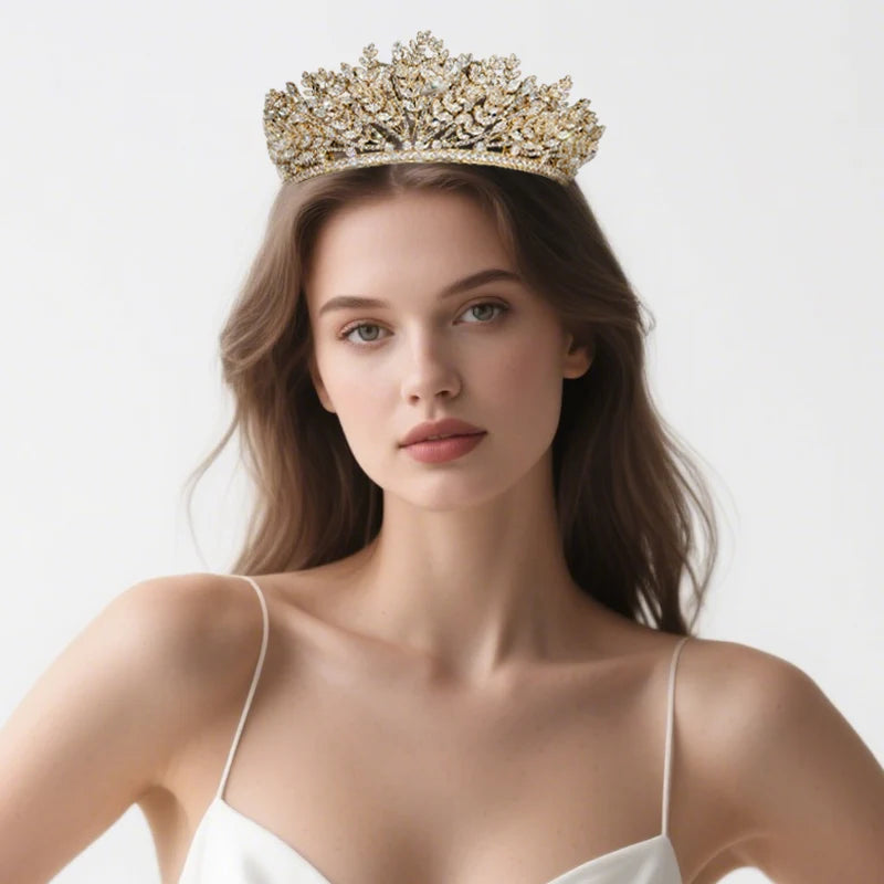 Queen Crown and Tiaras Rhinestone Zircon Headpiece Hair Accessories for Beauty Pageants and Weddings