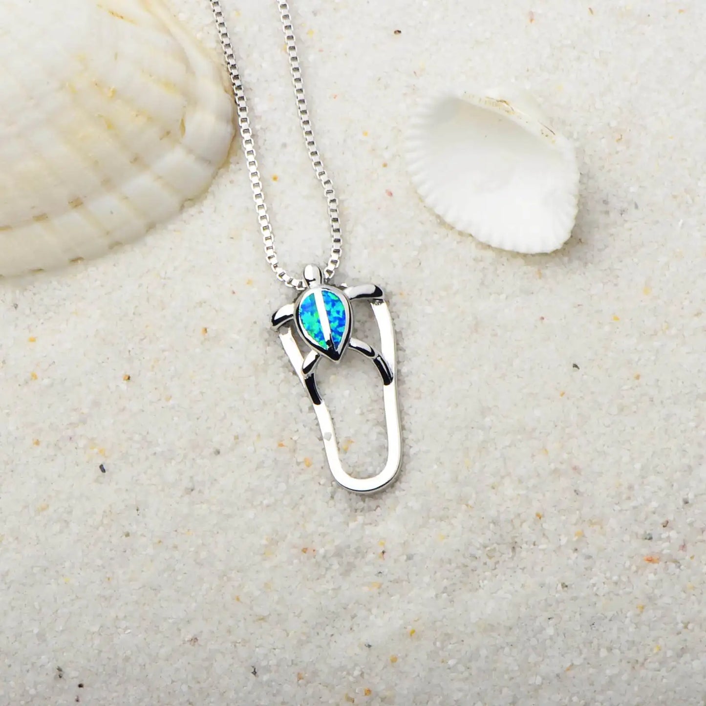 Animal Geometric Minimalist Silver Plated Opal Copper Box Chain Christian Necklace Aobao Gift