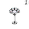 G23 ASTM F136 Titanium Ring CZ Colorful Zircon Lip Ear Claw Spiral Ear Studs Opal Nose Studs Earrings Body Piercing Jewelry