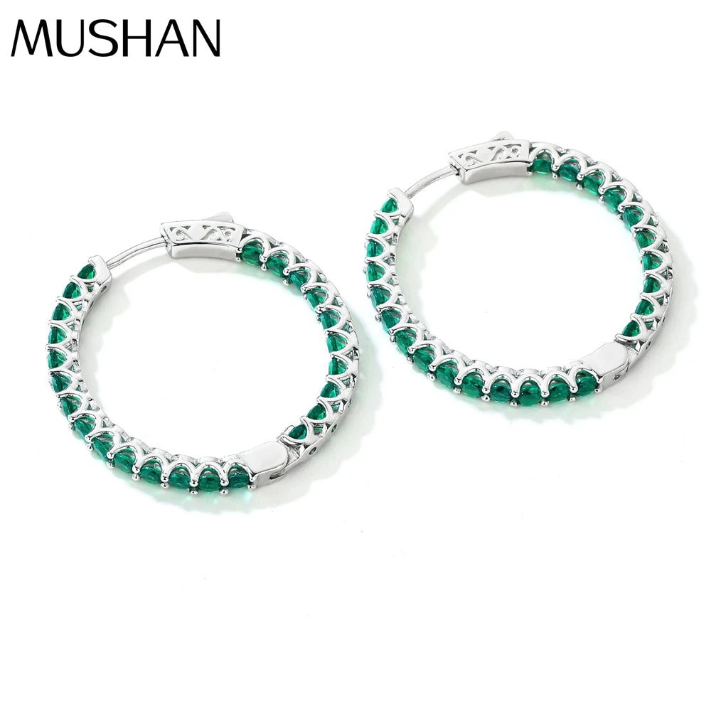 MUSHAN Jewelry Factory Large Circle S925 Sterling Silver Earrings Light Luxury Cross Border Jewelry Set With HighCarbon Diamonds