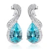 Gemfiori Anster High Quality S925 Lab Grown Paraiba Earring Stud Dainty Gemstone Stud Earrings for Women Daily Wear Gift