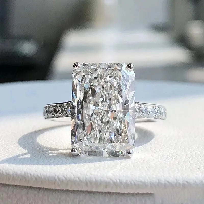 Trendy Design 925 Sterling Silver 5A 8A Cubic Zirconia Ring Engagement Wedding Rings Custom Fine Jewelry Manufacturing Supplies