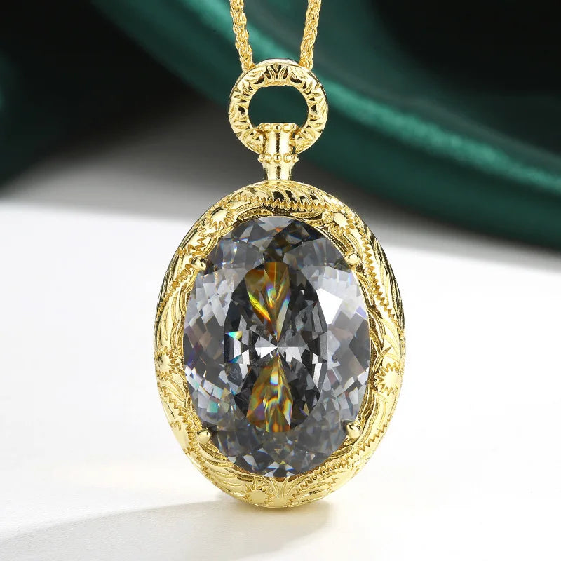 REDheart Simulation Black Gray Retro Gold Brushed Flower Shape Pendant Necklace Rhodium Plated Copper Gold Plated Party Engagement