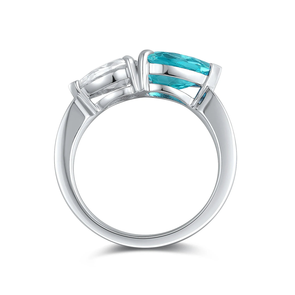 Gemfiori Factory Direct Sale 925 Sterling Silver High Quality Paraba Gemstone Ring