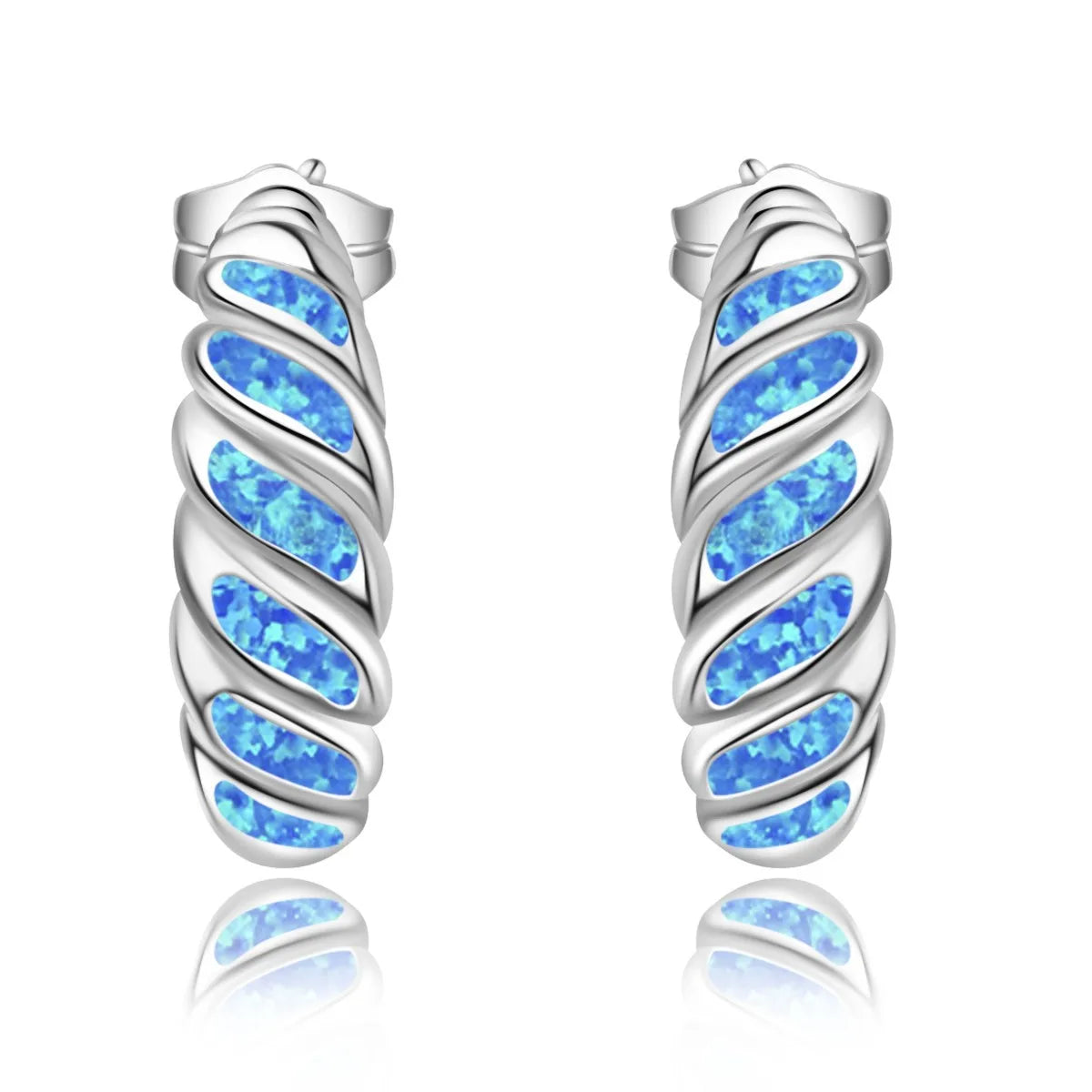 TikTok for Bestseller Cute Brass Silver Plated Geometric Christian Opal Stud Earrings Girly Dainty Gift Jewelry