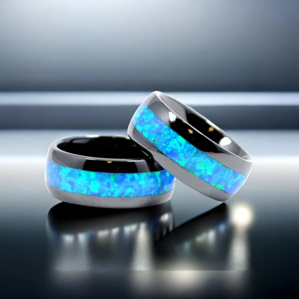 Iridescent Gem Stainless Steel Band | Dainty Daily Wear Jewelry for Women Trendy Style