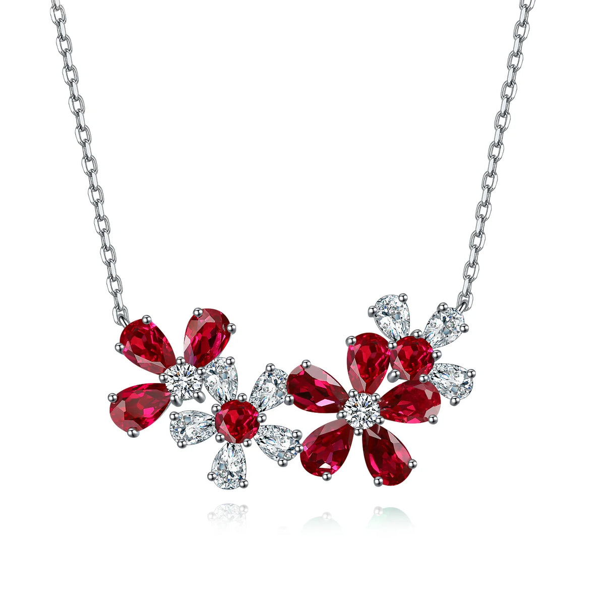 Gemfiori Custom Women Fine Jewelry Simple Lab Grown Ruby Diamond GIA IGI Certified Necklace