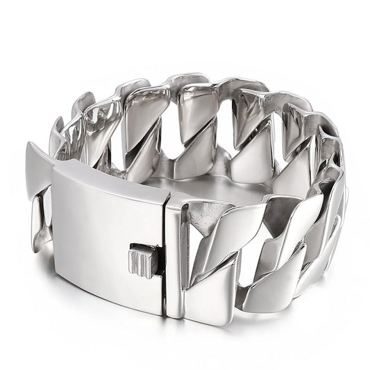 KALEN Jewelry Punk 22.5cm Domineering 316L Stainless Steel Cuban Bracelets Men