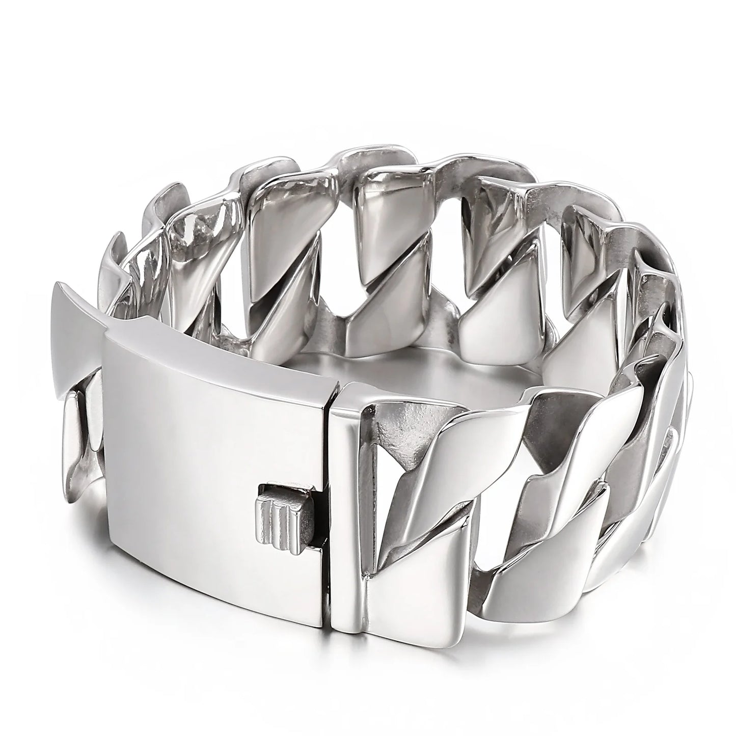KALEN Jewelry Punk 22.5cm Domineering 316L Stainless Steel Cuban Bracelets Men