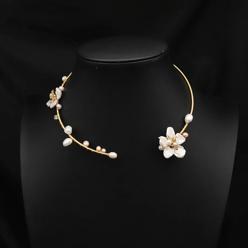 Natural Fresh Water Pearl Necklace for Women Girl Wedding Party Gift Handmade Jewelry
