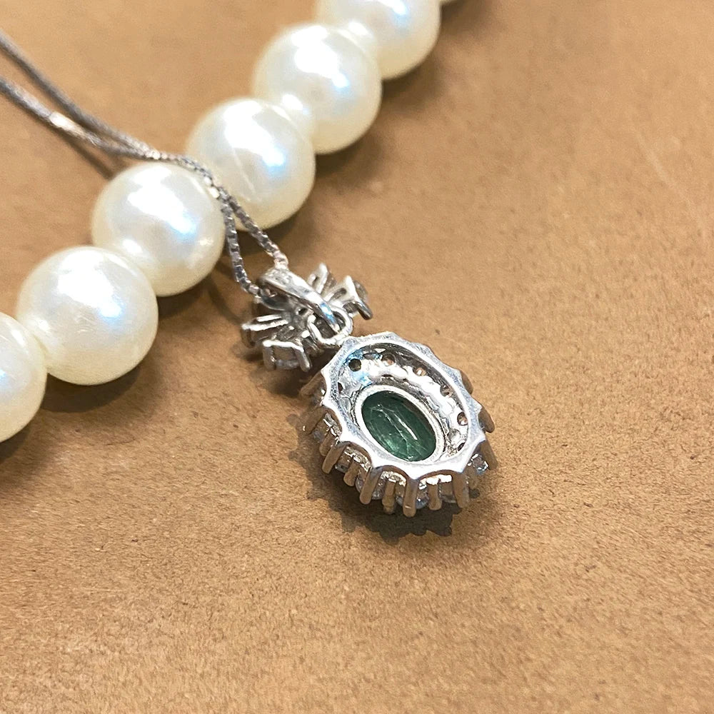 Gioiellieri Natural Green Emerald Jewelry for Women with 925 Sterling Silver Pendant May Birthstone Fine Jewelry Wedding Anniversary Choice