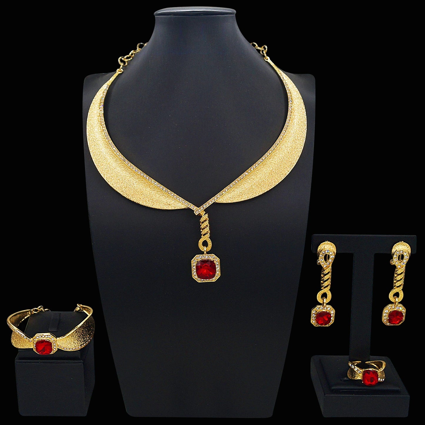 Zhuerrui New Arrival Quality Style Alloy Italian Gold Plated Copperhigh  Brazilian Pretty Gifts for Woman 4pieces Sets H00335