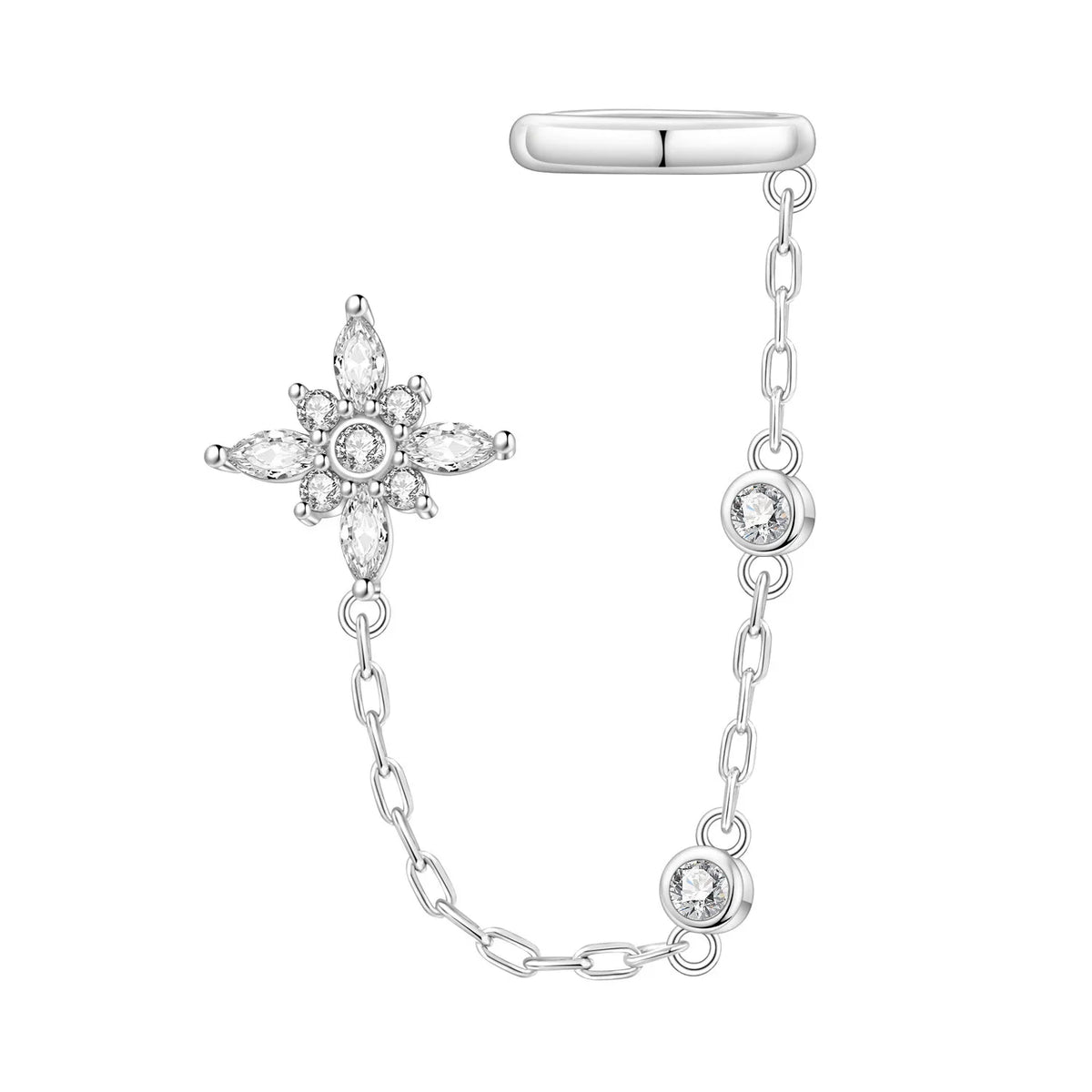 S&S Zircon Plant & Maple Leaf Hoop Earrings — S&S Collection
