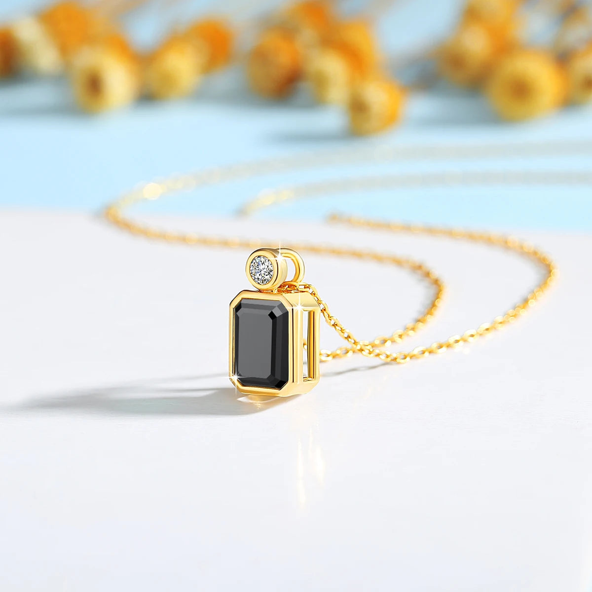 Gioiellieri Personalized Jewelry Woman Engagement Friendship Gift New Year 2 Carat 3 Carat 4 Carat Black Moissanite 14K Gold Hollow Pendant
