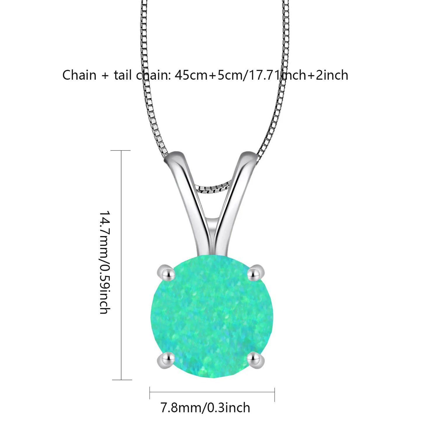 Tiktok Viral Dainty Round Blue Opal Pendant-Copper Link Chain Sweater Chain Minimalist Necklace for Women's Trendsetters