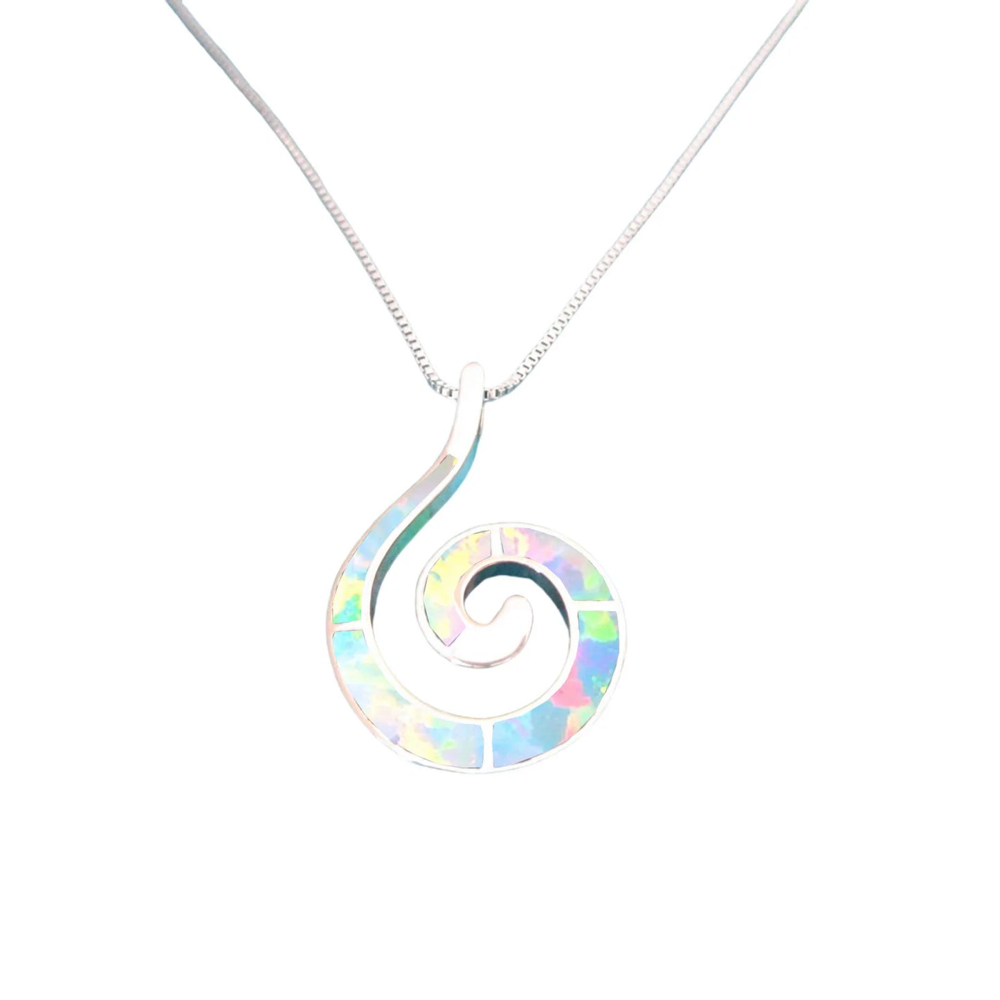 Aobao Vintage Women's Opal Gemstone Pendant Necklace Silver Plated Copper Alloy