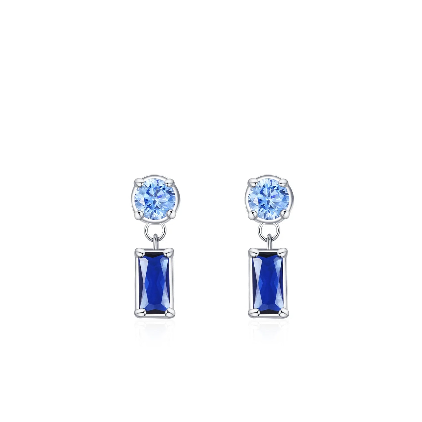 925 Sterling Silver Earrings Necklace Ring Three Piece Set Elegant Temperament Fashion Blue Jewelry Set Gift Set