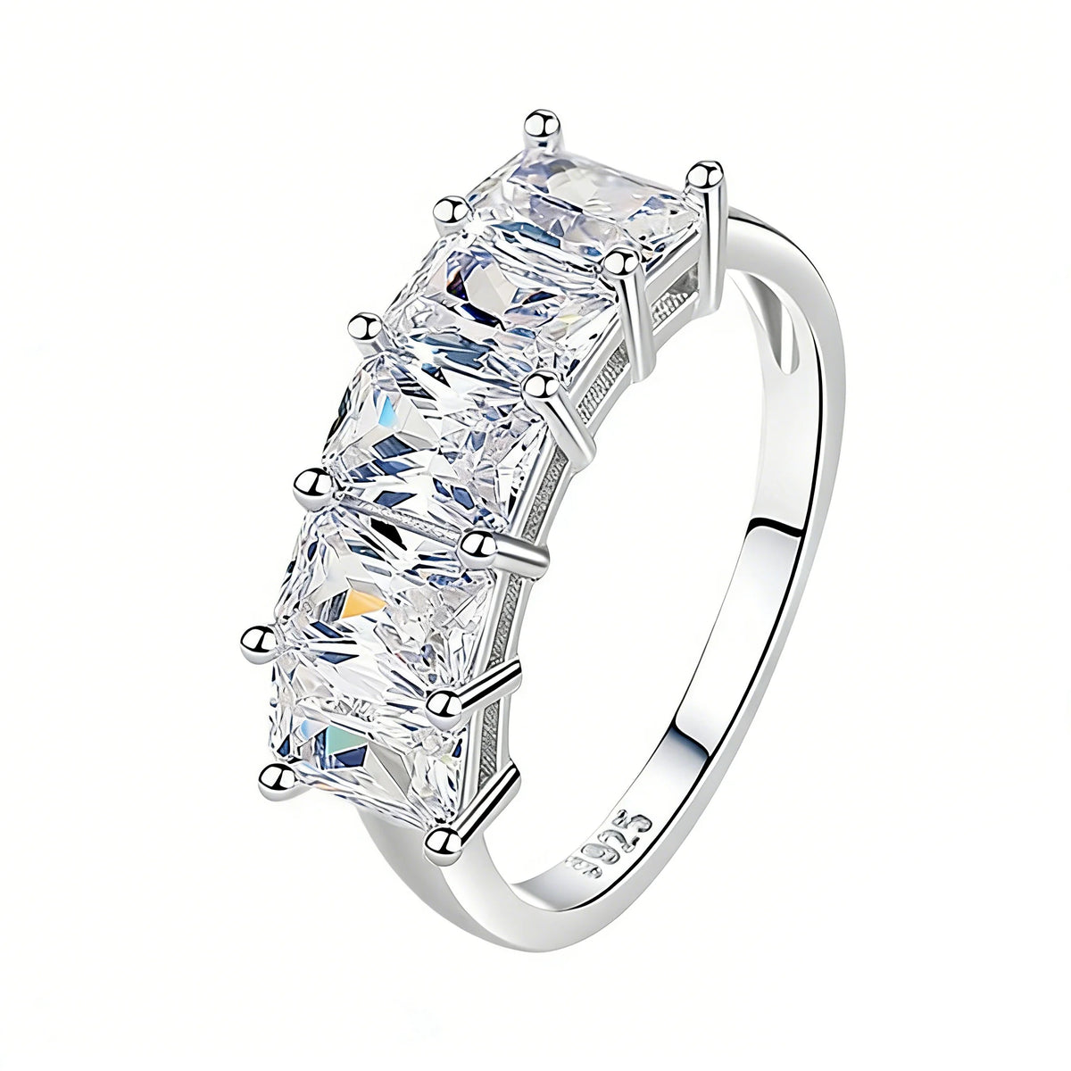 Wholesale Bulk Women 925 Sterling Silver Zirconia Moissanite Wedding Band Engagement Rings Fine Jewelry OEM ODM Manufacturer