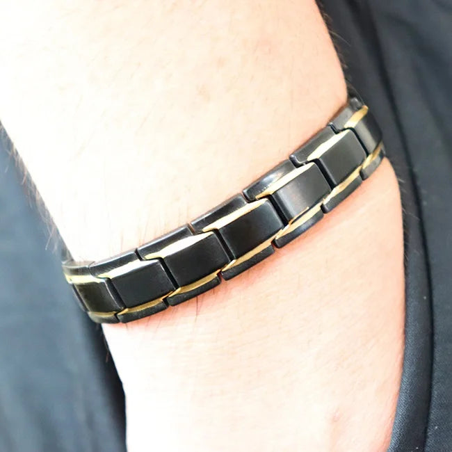 316L Stainless Steel Health Bracelet Black Gold Man's Titanium Steel Germanium Magnetic Negative Ion Woman's Bangle