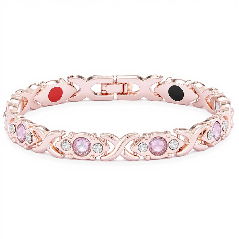 Trendy Energy Magnets Jewelry Slimming Bangle Women Bracelets Magnetic Crystal Gold Plated Couple Adjustable Bracelet