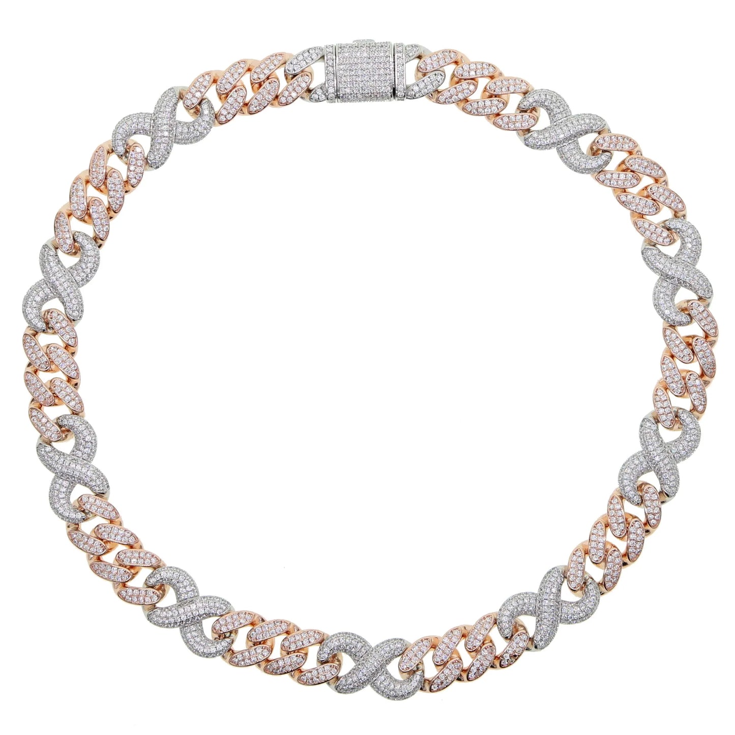 Promotion Hip Hop New Design High Quality Iced Out Bling Men Women Fashion Jewelry Infinity CZ Cuban Chain Necklace