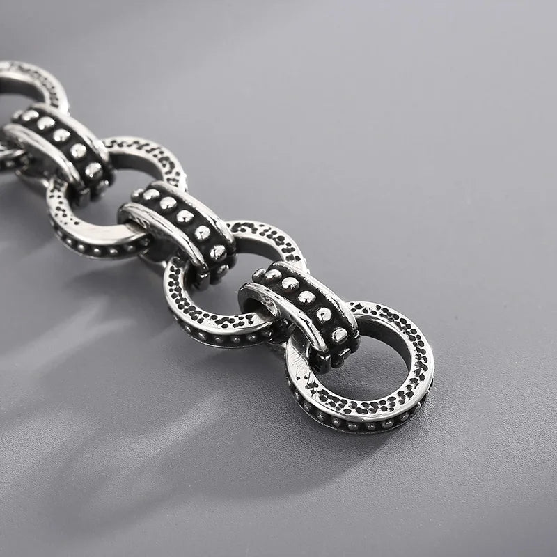 KALEN Punk Ring Links Bracelet – Silver