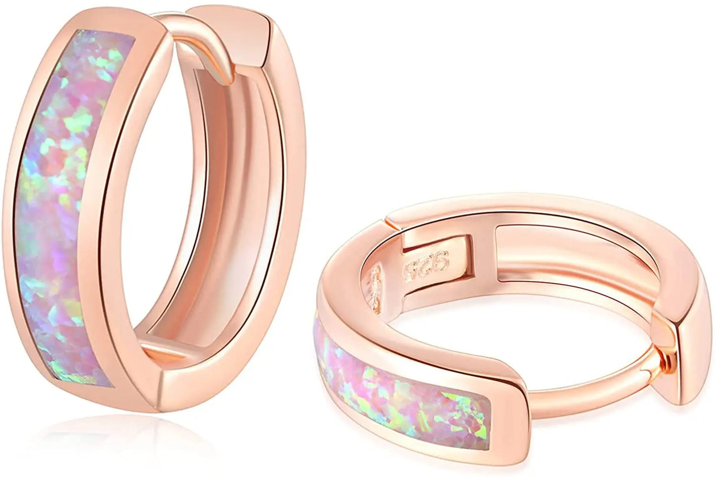 Australian Style Luxury Small Opal Stud Earrings in Silver Plated Brass for Girls with Small Ears Gift