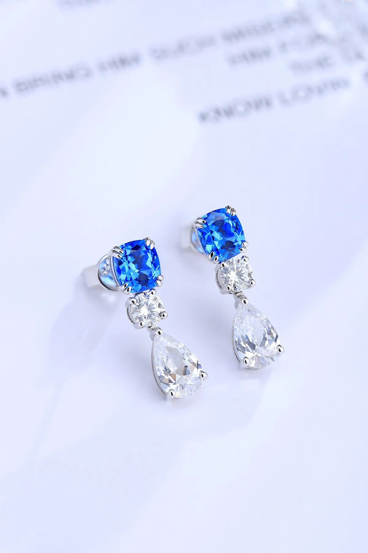 Gemfiori Anster High Quality S925 Lab Grown Cobalt Spinel Earring Stud Dainty Gemstone Stud Earrings for Women Daily Wear Gift