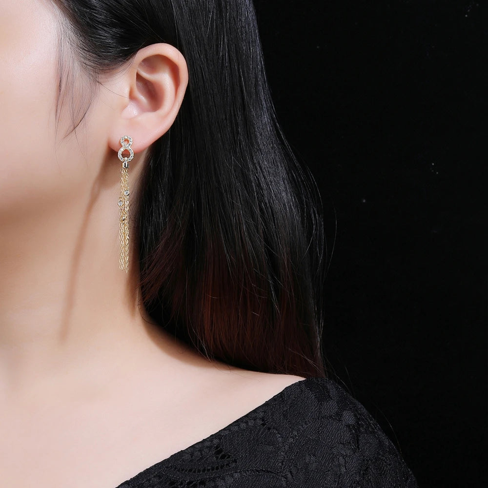 MuShan Jewelry Factory Pure Silver Earrings Tassels Earrings and Pendants Light Luxury and High End Cross Border Bestsellers
