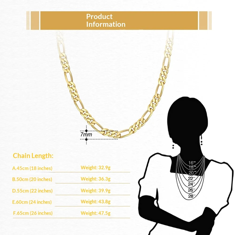 BiG-BOSS Mother-Child Figaro Chain S925 Sterling Silver Electroplated Unisex Necklace Pendant Hot-Selling Factory Direct