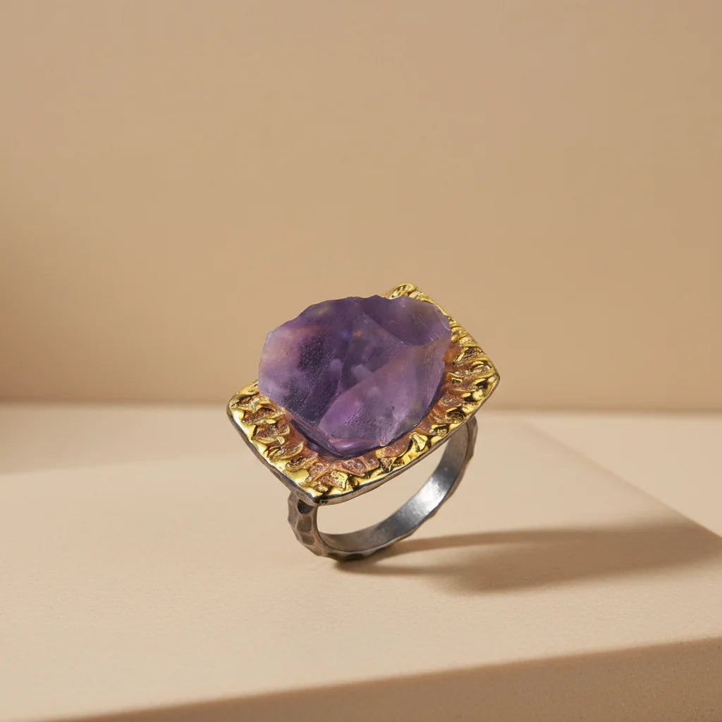 PERFECT Handmade Amethyst Gemstone 925 Sterling Silver Gemstone Ring