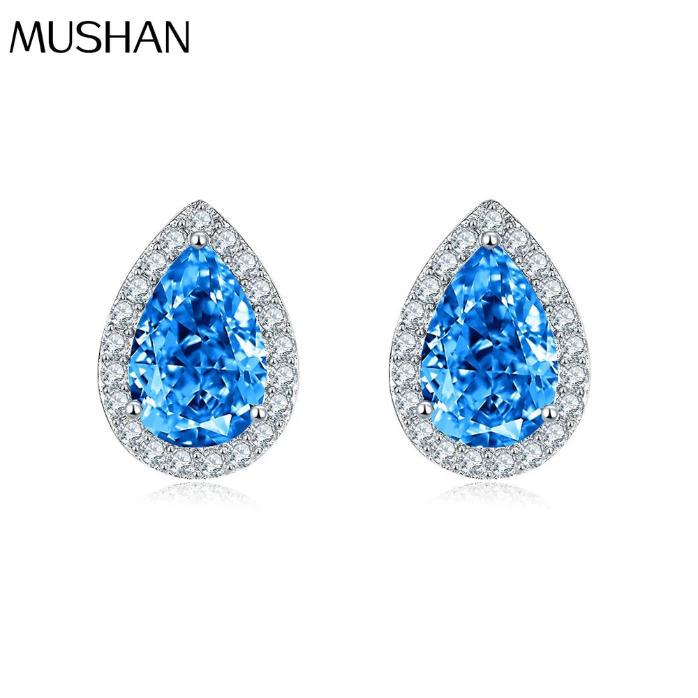 SILVERELLI Droplet Colour Zircon Stud Earrings | 925 Sterling Silver | Multi-Plated
