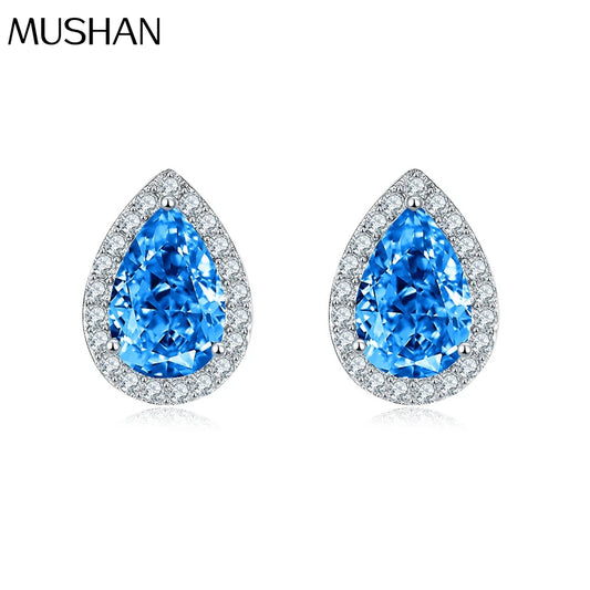 SILVERELLI Droplet Colour Zircon Stud Earrings | 925 Sterling Silver | Multi-Plated