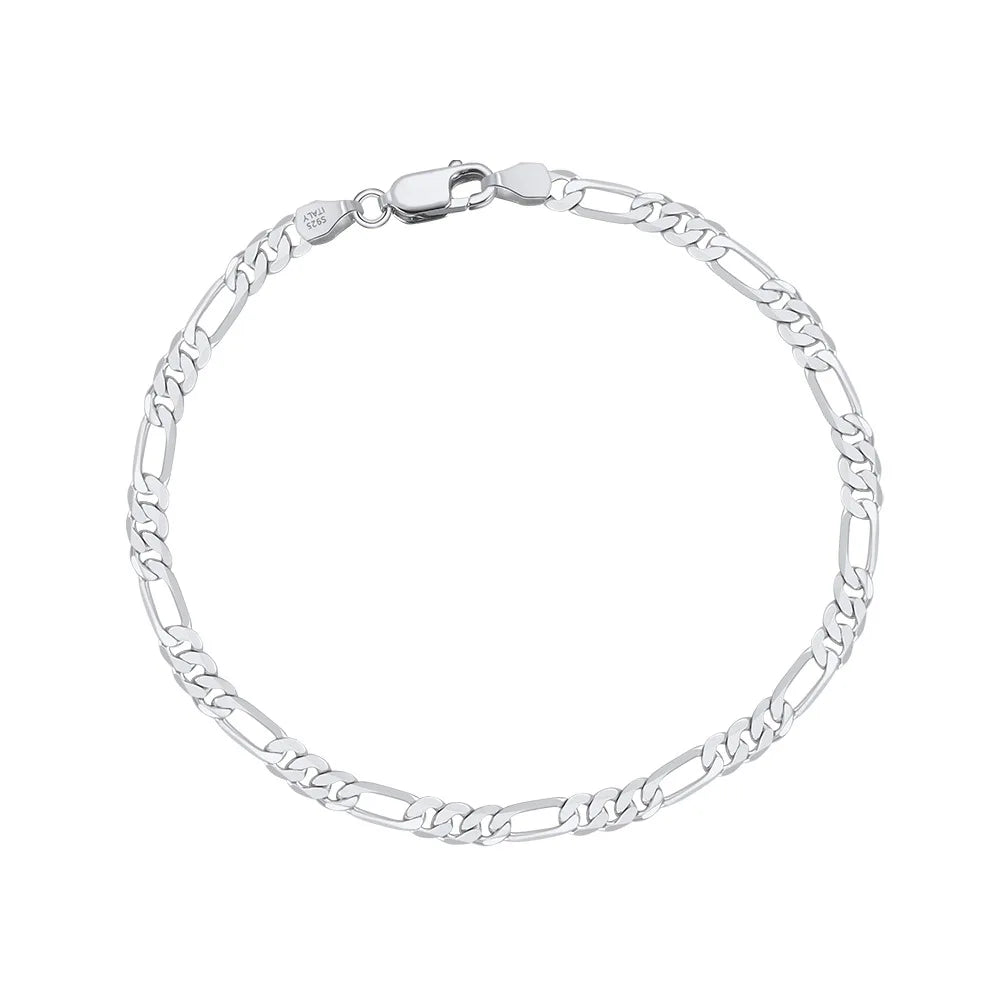 BiG-BOSS Mother-Child Figaro Chain S925 Sterling Silver Electroplated Unisex Necklace Pendant Hot-Selling Factory Direct