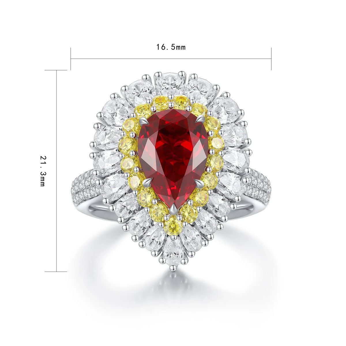Gemfiori Vintage Jewelry Sets for Women Rings Necklace Earrings Lab Grown Ruby Luxury Bridal Jewelry Set Engagement Wedding Gift Party