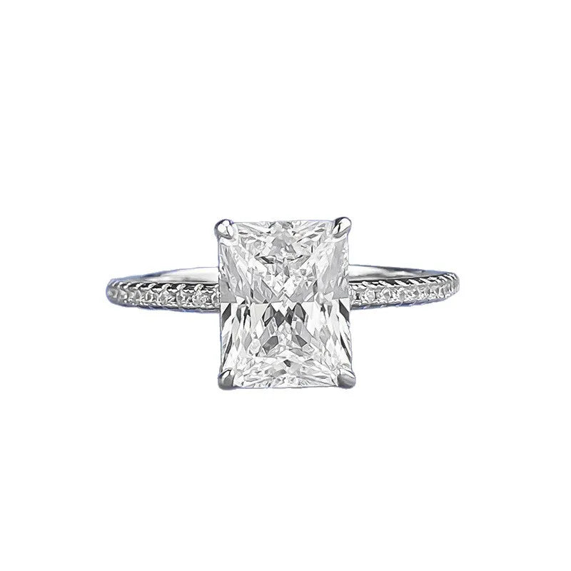 Trendy Design 925 Sterling Silver 5A 8A Cubic Zirconia Ring Engagement Wedding Rings Custom Fine Jewelry Manufacturing Supplies