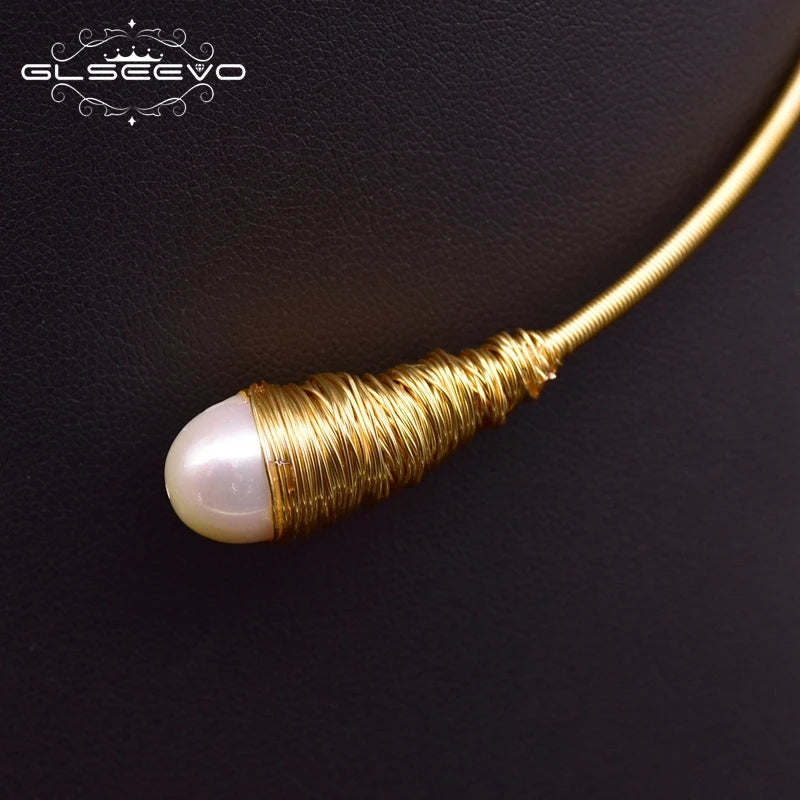 Natural Fresh Water Pearl Chokers Necklace for Women Necklaces Handmade Gold Jewelry