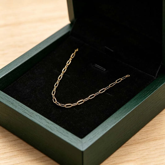 Gioiellieri Classic 10K Gold Paper Clip Chain Necklace Gift for Women Factory Custom Jewelry