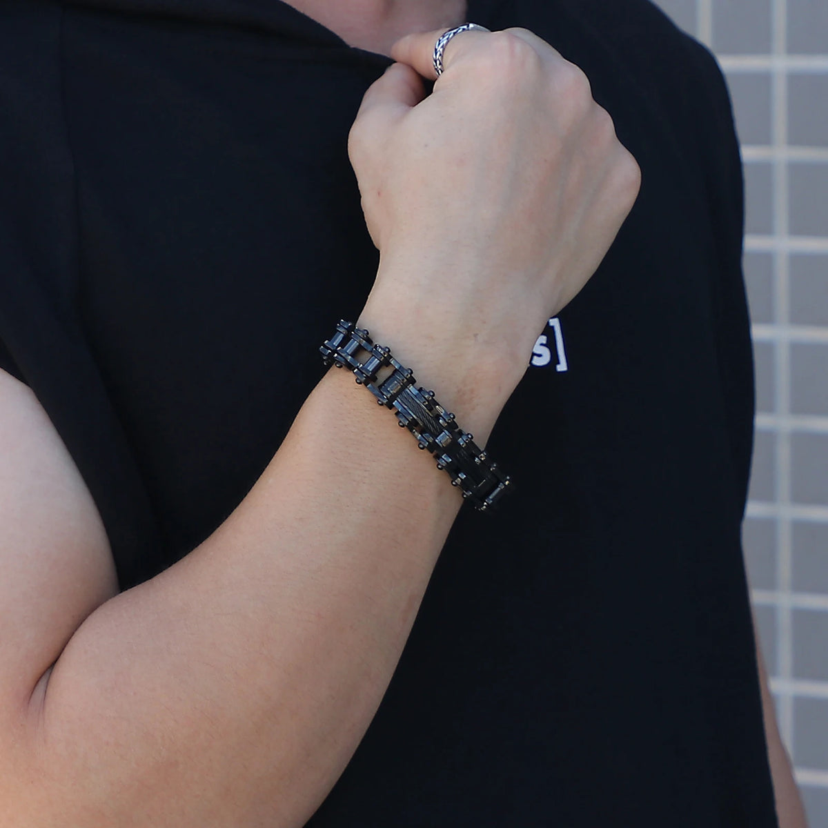 KALEN Stainless Steel Biker Chain Bracelet Luxury Men