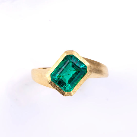 Customized Jewelry MSR-1217 925 Silver 8*10mm Lab Grow Emerald Ring